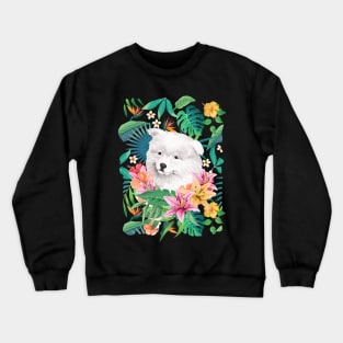 Tropical Samoyed Puppy Crewneck Sweatshirt